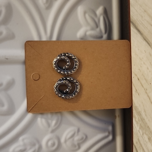 3 for $15 - Silvertone rolled Earrings - Picture 3 of 4